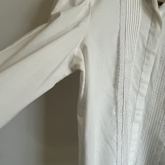 Vintage Fred Michael Women’s Blouse Button Up Shirt Lace Made In USA White M/L - Picture 10 of 12